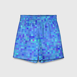 Шорты детские Синие пиксели, цвет: 3D-принт