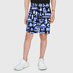 Шорты детские Fortnite neon game steel, цвет: 3D-принт — фото 2