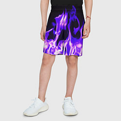 Шорты детские Неоновый огненный стиль, цвет: 3D-принт — фото 2