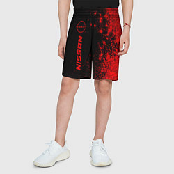 Шорты детские Nissan - red gradient по-вертикали, цвет: 3D-принт — фото 2
