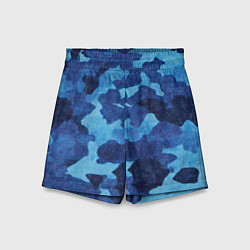 Шорты детские Синий камуфляж, цвет: 3D-принт