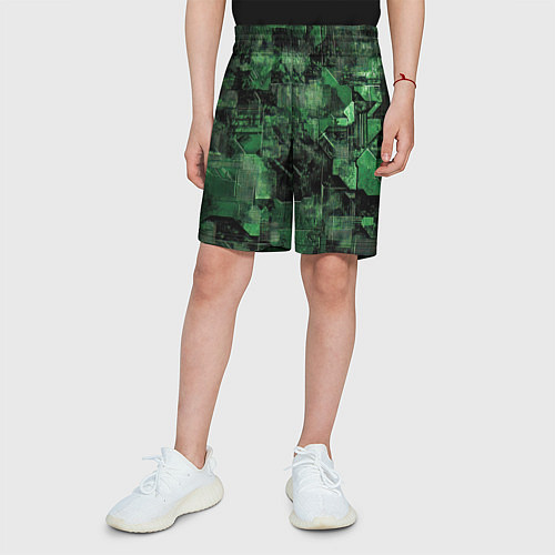 Детские шорты Высокотехнологичный камуфляж / 3D-принт – фото 3