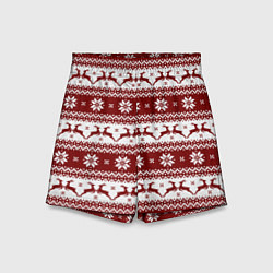 Шорты детские Скандинавский узор с оленями, цвет: 3D-принт