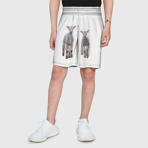Детские шорты Ягнята овцы / 3D-принт – фото 3
