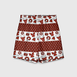 Шорты детские Новогодний паттерн, цвет: 3D-принт