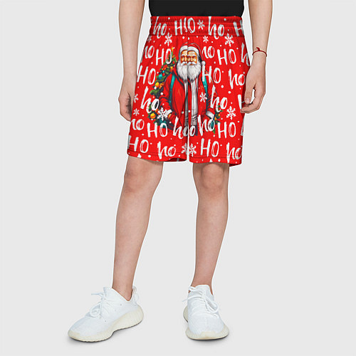 Детские шорты Дед мороз хо хо / 3D-принт – фото 3