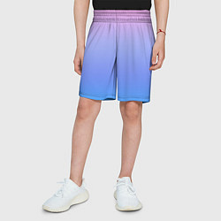 Шорты детские Градиент мягкий розовый в голубой перелив, цвет: 3D-принт — фото 2