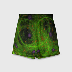 Шорты детские Зелёный дым абстракция, цвет: 3D-принт