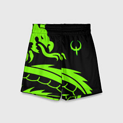 Шорты детские Квейк кислотный дракон лого, цвет: 3D-принт