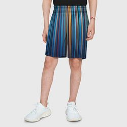Шорты детские Композиция из вертикальных линий, цвет: 3D-принт — фото 2