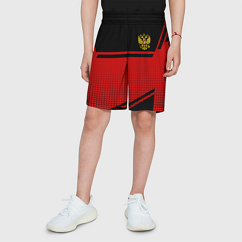 Детские шорты Россия герб геометрия / 3D-принт – фото 3