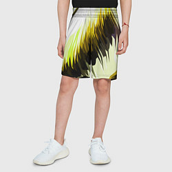 Шорты детские Чёрно-жёлтые острые полосы на белом фоне, цвет: 3D-принт — фото 2