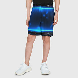 Шорты детские Синяя неоновая атмосфера, цвет: 3D-принт — фото 2