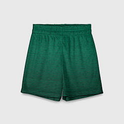 Шорты детские Зелёный текстурированный в чёрную полоску, цвет: 3D-принт