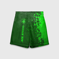 Шорты детские AEK Athens - green gradient по-вертикали, цвет: 3D-принт