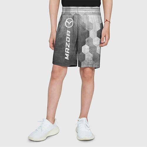 Детские шорты Mazda - grey gradient по-вертикали / 3D-принт – фото 3