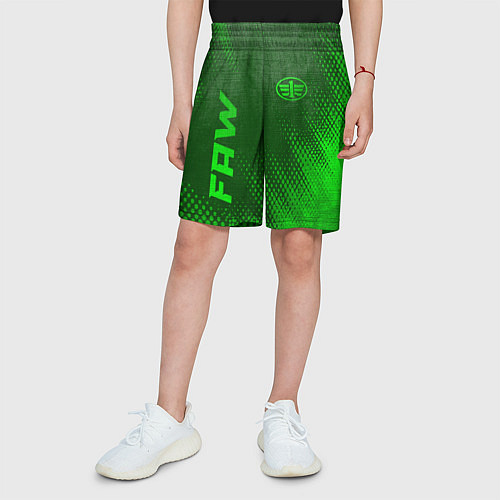Детские шорты FAW - green gradient вертикально / 3D-принт – фото 3