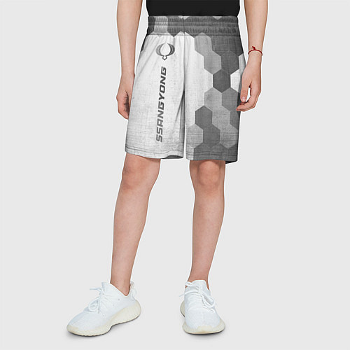Детские шорты SsangYong - white gradient по-вертикали / 3D-принт – фото 3