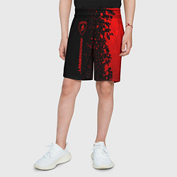 Шорты детские Lamborghini - red gradient по-вертикали, цвет: 3D-принт — фото 2