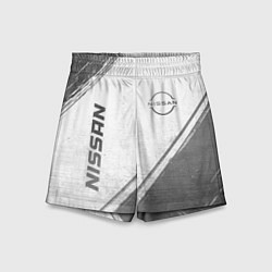 Шорты детские Nissan - white gradient вертикально, цвет: 3D-принт