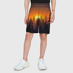 Шорты детские Лес - ночь, цвет: 3D-принт — фото 2