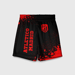 Шорты детские Atletico Madrid - red gradient вертикально, цвет: 3D-принт