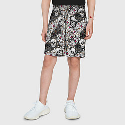 Шорты детские Черепа и красные звезды, цвет: 3D-принт — фото 2