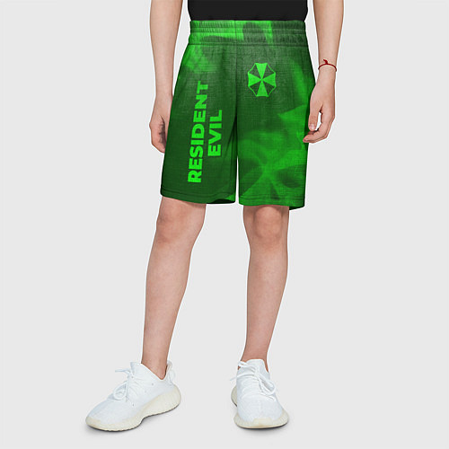 Детские шорты Resident Evil - green gradient вертикально / 3D-принт – фото 3