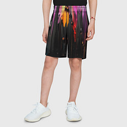 Шорты детские Разноцветная рельефная краска текстура, цвет: 3D-принт — фото 2