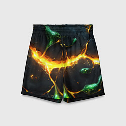 Детские шорты Разлом текстуры с зеленой слизью