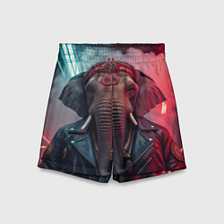 Шорты детские Cyberpunk elephant, цвет: 3D-принт