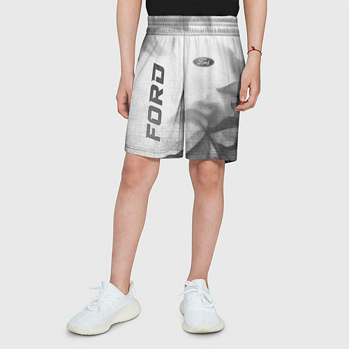 Детские шорты Ford - white gradient вертикально / 3D-принт – фото 3
