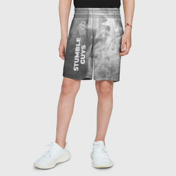 Шорты детские Stumble Guys - grey gradient по-вертикали, цвет: 3D-принт — фото 2