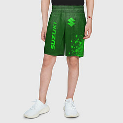 Шорты детские Suzuki - green gradient вертикально, цвет: 3D-принт — фото 2