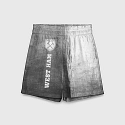 Шорты детские West Ham - grey gradient по-вертикали, цвет: 3D-принт