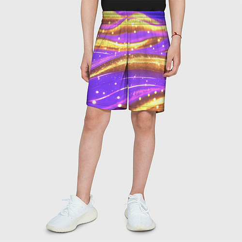 Детские шорты Блестящая волнистая текстура / 3D-принт – фото 3