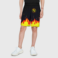 Шорты детские BMW огненный, цвет: 3D-принт — фото 2