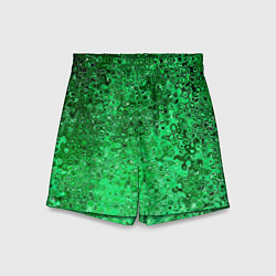 Шорты детские Зелёный малахит абстрактная текстура, цвет: 3D-принт