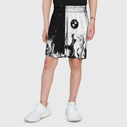 Детские шорты BMW black fire / 3D-принт – фото 3