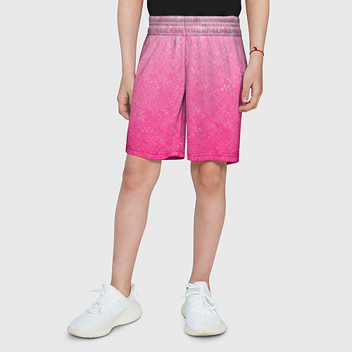 Детские шорты Розовый градиент с узором / 3D-принт – фото 3