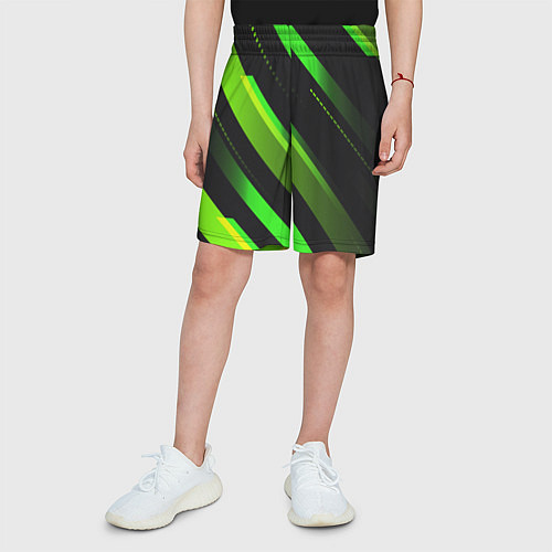Детские шорты Color black green / 3D-принт – фото 3