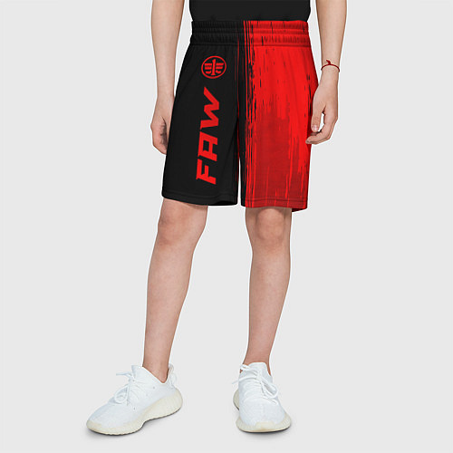 Детские шорты FAW - red gradient по-вертикали / 3D-принт – фото 3