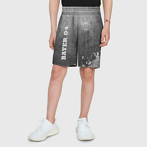 Детские шорты Bayer 04 - grey gradient вертикально / 3D-принт – фото 3