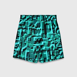 Шорты детские Неоновый голубой объёмный эффект, цвет: 3D-принт
