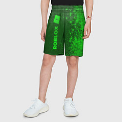 Шорты детские Roblox - green gradient по-вертикали, цвет: 3D-принт — фото 2