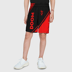 Шорты детские Doom - red gradient вертикально, цвет: 3D-принт — фото 2