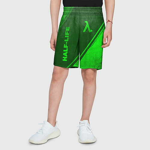 Детские шорты Half-Life - green gradient вертикально / 3D-принт – фото 3