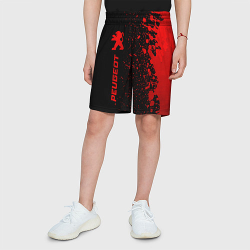 Детские шорты Peugeot - red gradient по-вертикали / 3D-принт – фото 3
