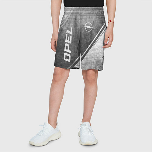 Детские шорты Opel - grey gradient вертикально / 3D-принт – фото 3