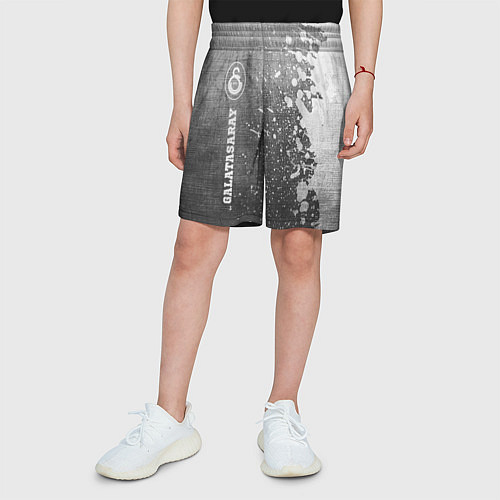 Детские шорты Galatasaray - grey gradient по-вертикали / 3D-принт – фото 3